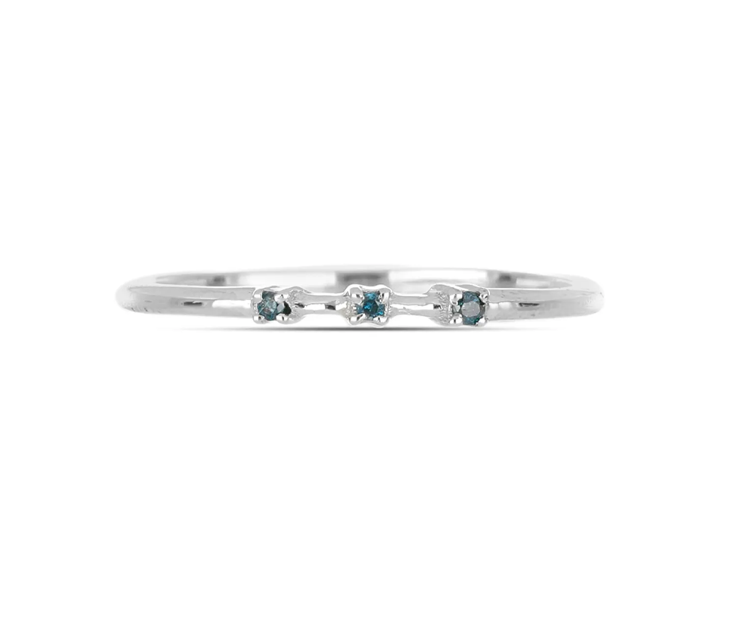 Сребърен пръстен със сини Диаманти