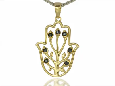 Ръката на Фатима с Черен Сапфир