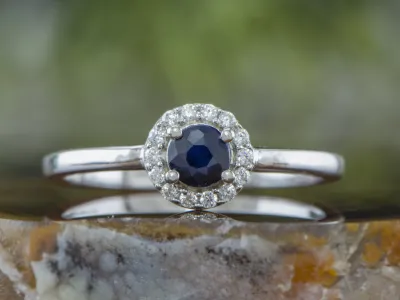 Сребърен пръстен със Син Сапфир